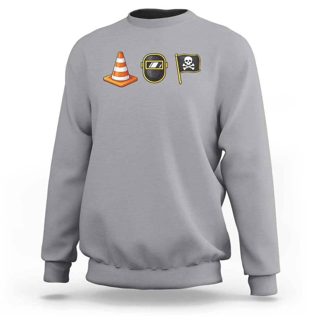 Pittsburgh Victory Icons Rebus Graphic IYKYK Meme Sweatshirt Hoist The Cone Welding Mask Jolly Roger Flag