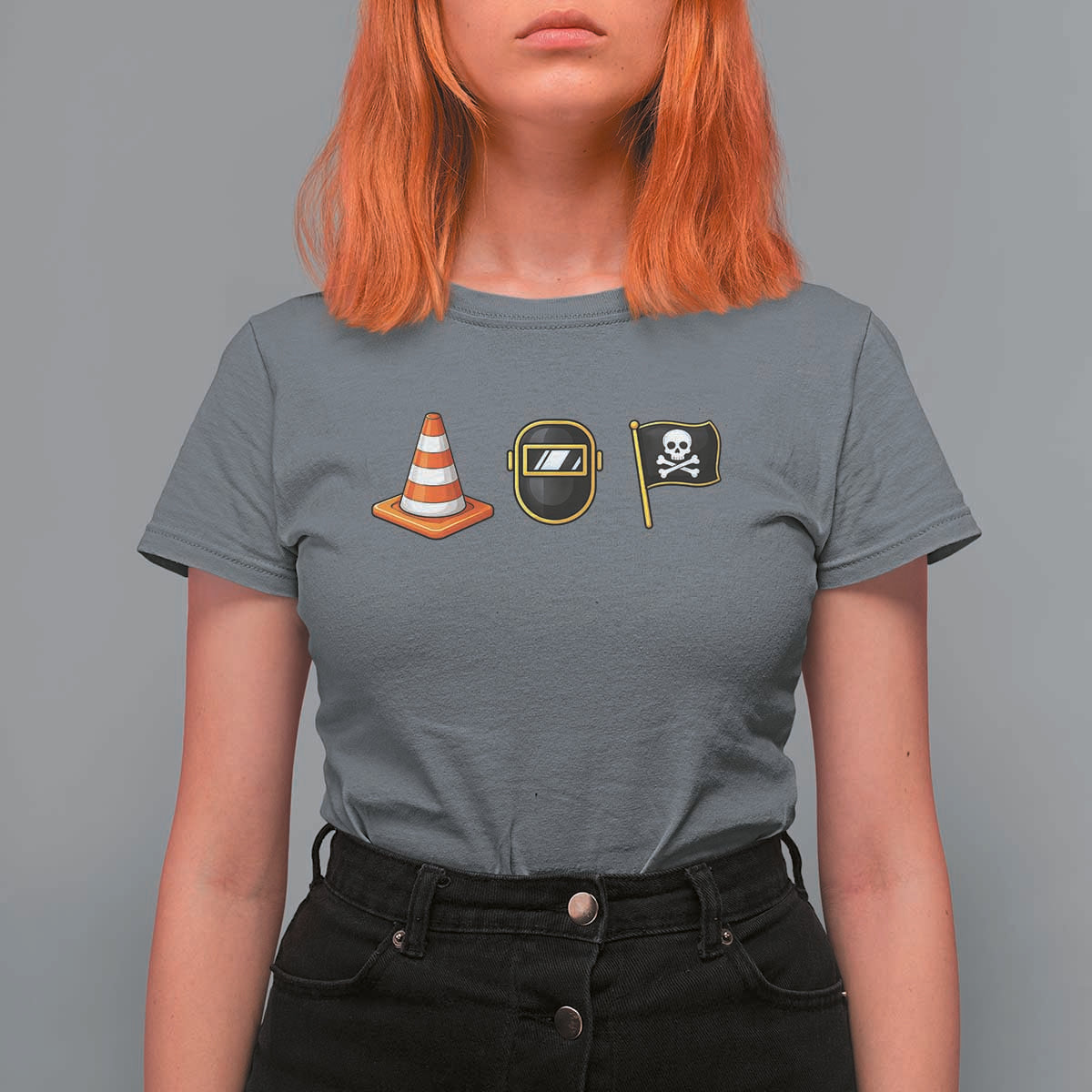 Pittsburgh Victory Icons Rebus Graphic IYKYK Meme T Shirt For Women Hoist The Cone Welding Mask Jolly Roger Flag