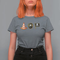Pittsburgh Victory Icons Rebus Graphic IYKYK Meme T Shirt For Women Hoist The Cone Welding Mask Jolly Roger Flag