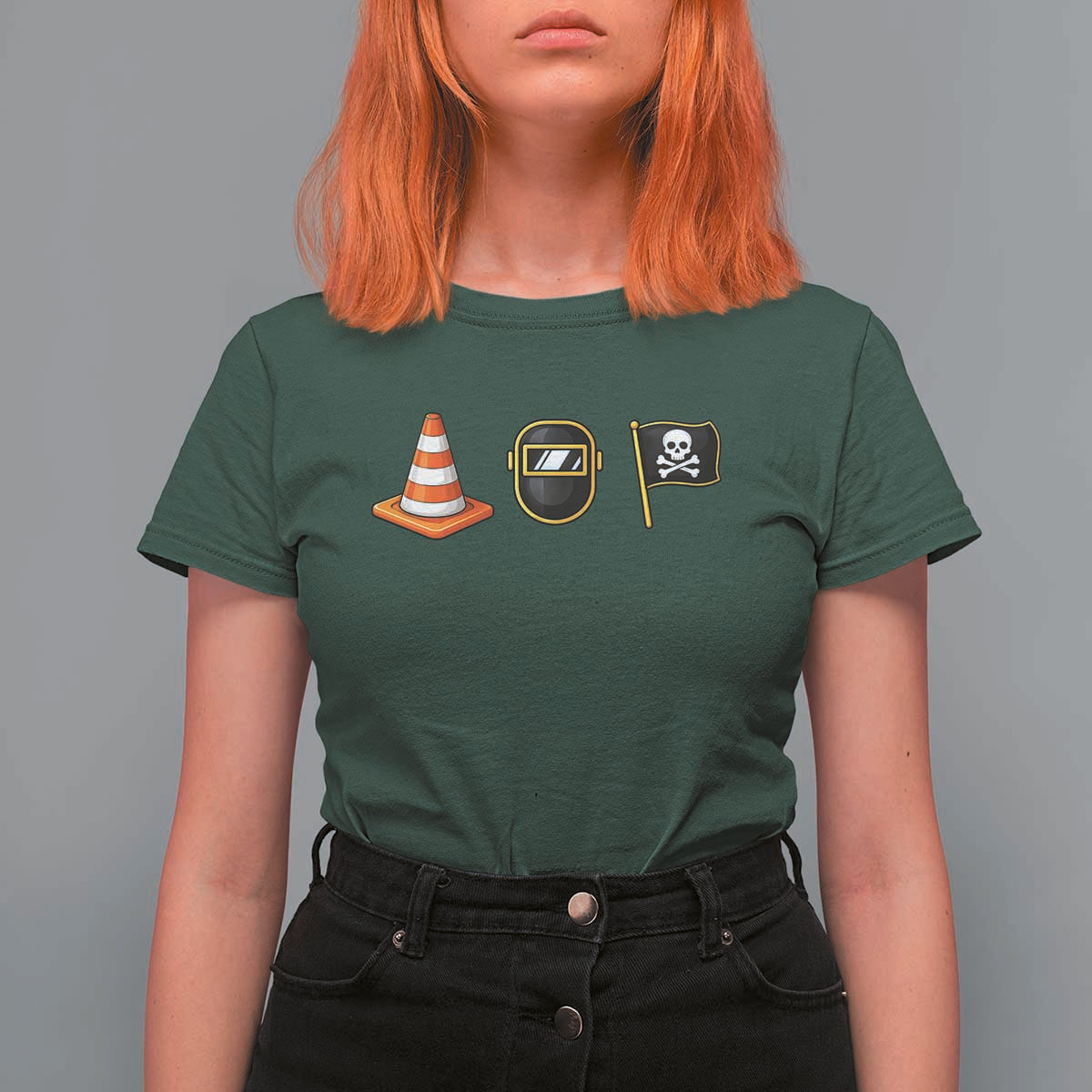 Pittsburgh Victory Icons Rebus Graphic IYKYK Meme T Shirt For Women Hoist The Cone Welding Mask Jolly Roger Flag