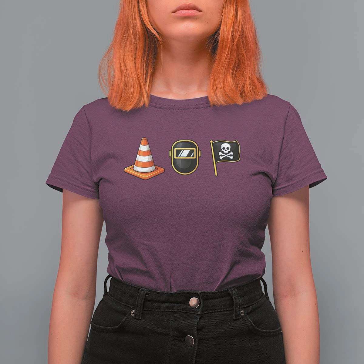 Pittsburgh Victory Icons Rebus Graphic IYKYK Meme T Shirt For Women Hoist The Cone Welding Mask Jolly Roger Flag