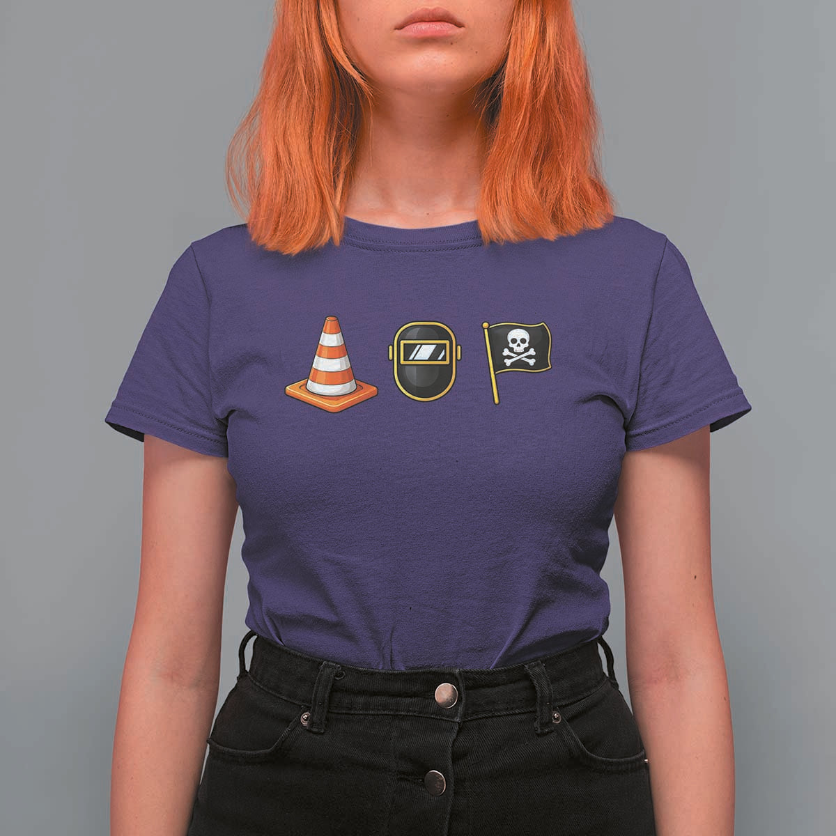 Pittsburgh Victory Icons Rebus Graphic IYKYK Meme T Shirt For Women Hoist The Cone Welding Mask Jolly Roger Flag