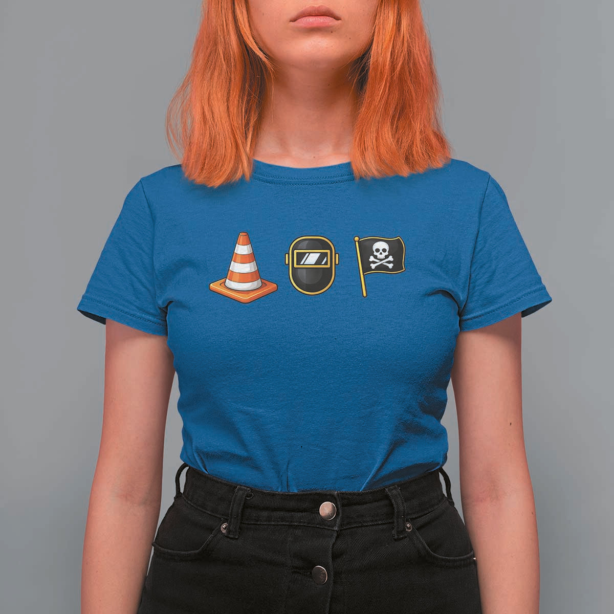 Pittsburgh Victory Icons Rebus Graphic IYKYK Meme T Shirt For Women Hoist The Cone Welding Mask Jolly Roger Flag