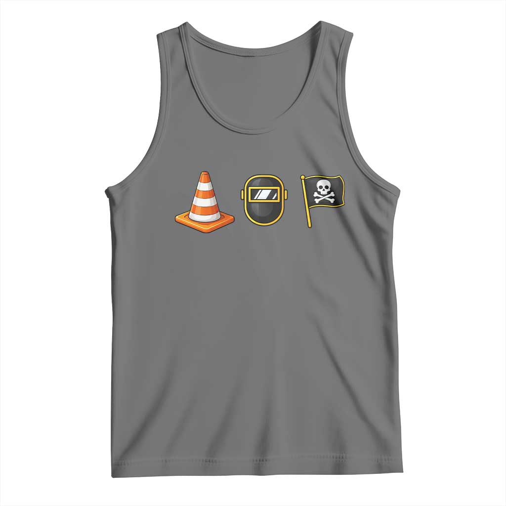 Pittsburgh Victory Icons Rebus Graphic IYKYK Meme Tank Top Hoist The Cone Welding Mask Jolly Roger Flag