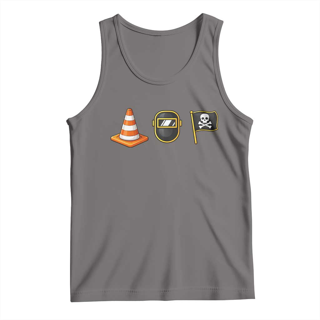 Pittsburgh Victory Icons Rebus Graphic IYKYK Meme Tank Top Hoist The Cone Welding Mask Jolly Roger Flag
