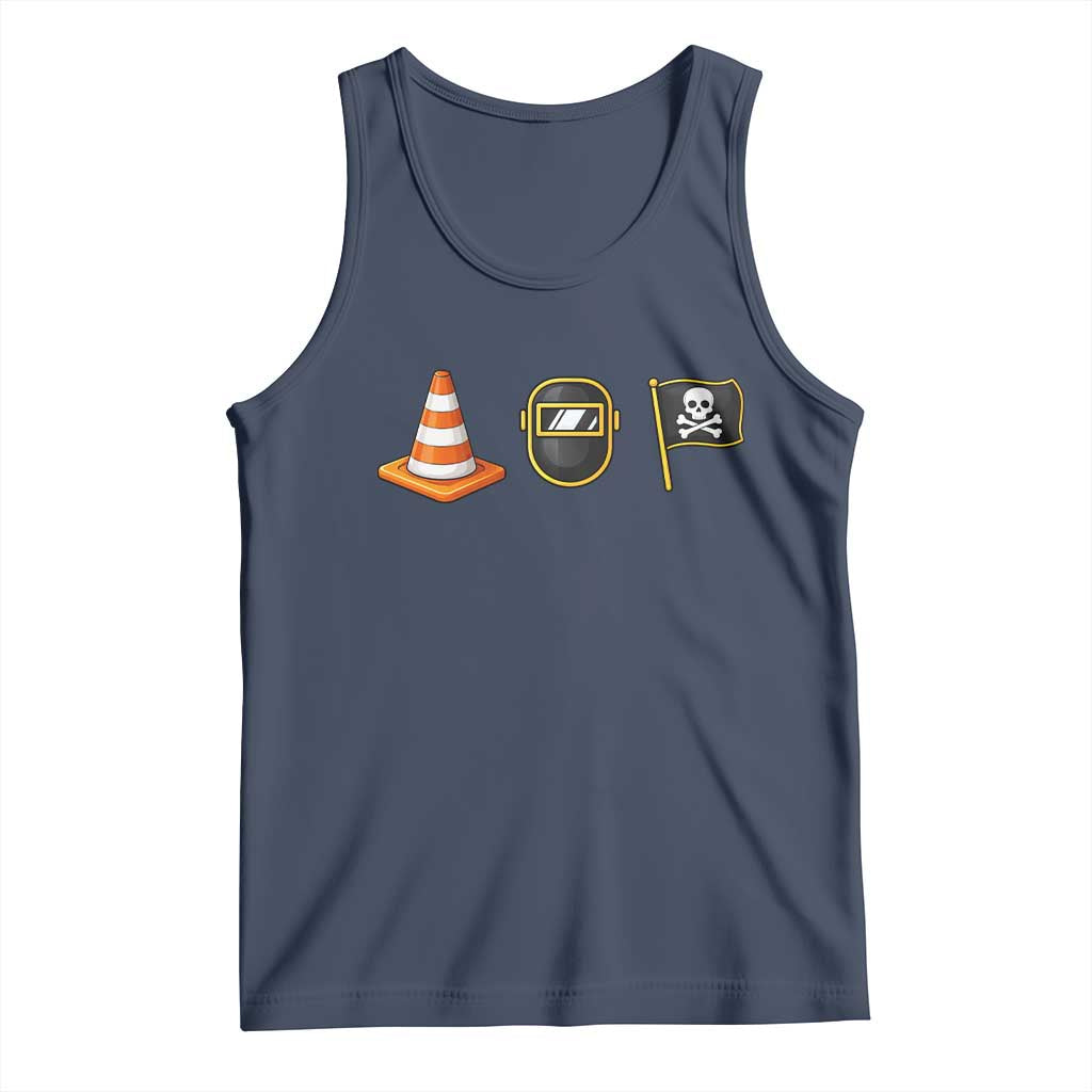 Pittsburgh Victory Icons Rebus Graphic IYKYK Meme Tank Top Hoist The Cone Welding Mask Jolly Roger Flag