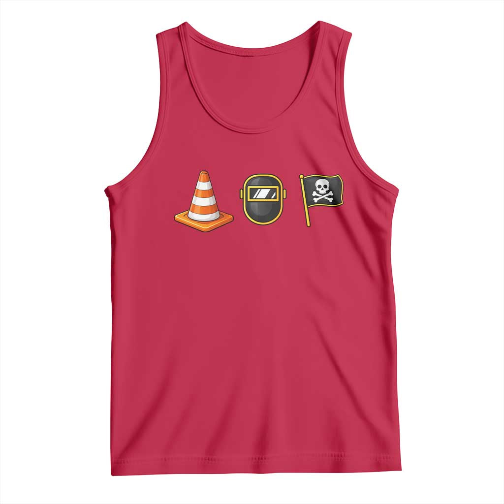 Pittsburgh Victory Icons Rebus Graphic IYKYK Meme Tank Top Hoist The Cone Welding Mask Jolly Roger Flag