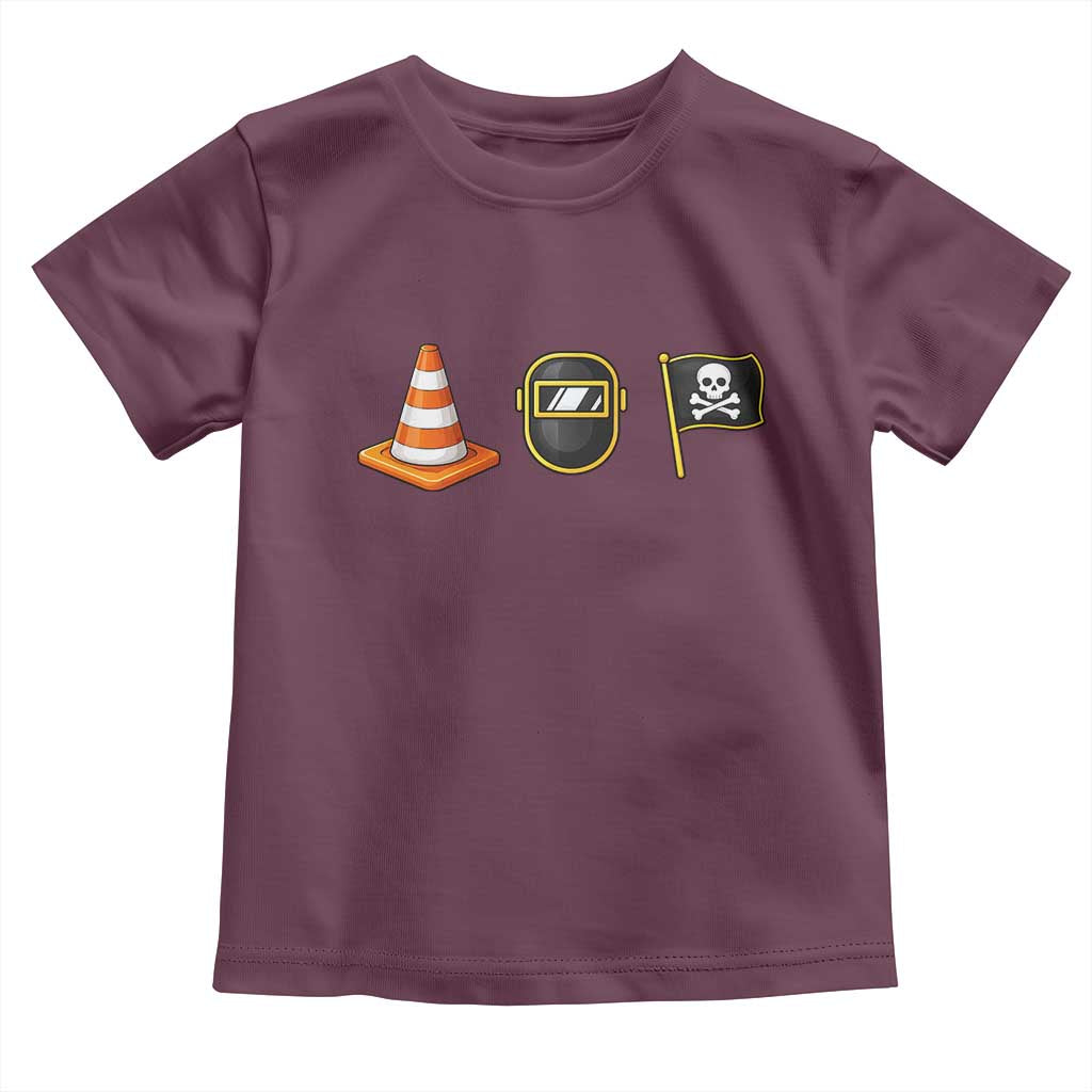 Pittsburgh Victory Icons Rebus Graphic IYKYK Meme Toddler T Shirt Hoist The Cone Welding Mask Jolly Roger Flag