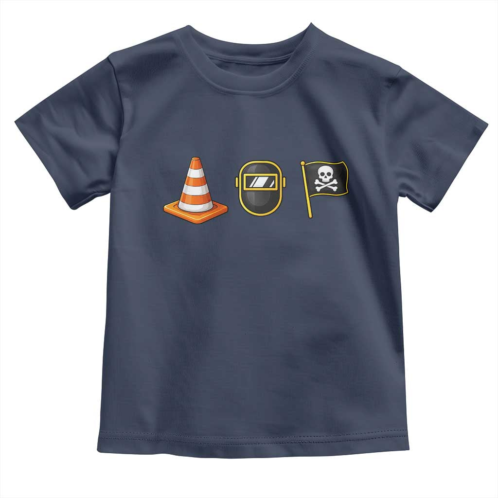 Pittsburgh Victory Icons Rebus Graphic IYKYK Meme Toddler T Shirt Hoist The Cone Welding Mask Jolly Roger Flag