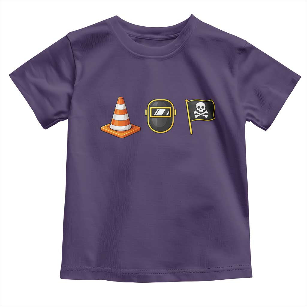 Pittsburgh Victory Icons Rebus Graphic IYKYK Meme Toddler T Shirt Hoist The Cone Welding Mask Jolly Roger Flag