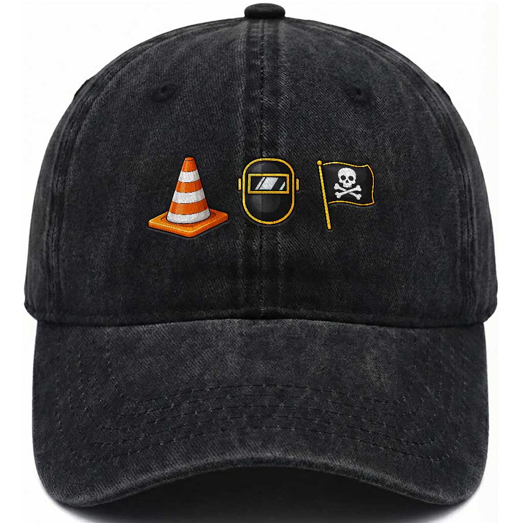 Pittsburgh Victory Icons Rebus Graphic IYKYK Meme Washed Cotton Baseball Cap Hoist The Cone Welding Mask Jolly Roger Flag
