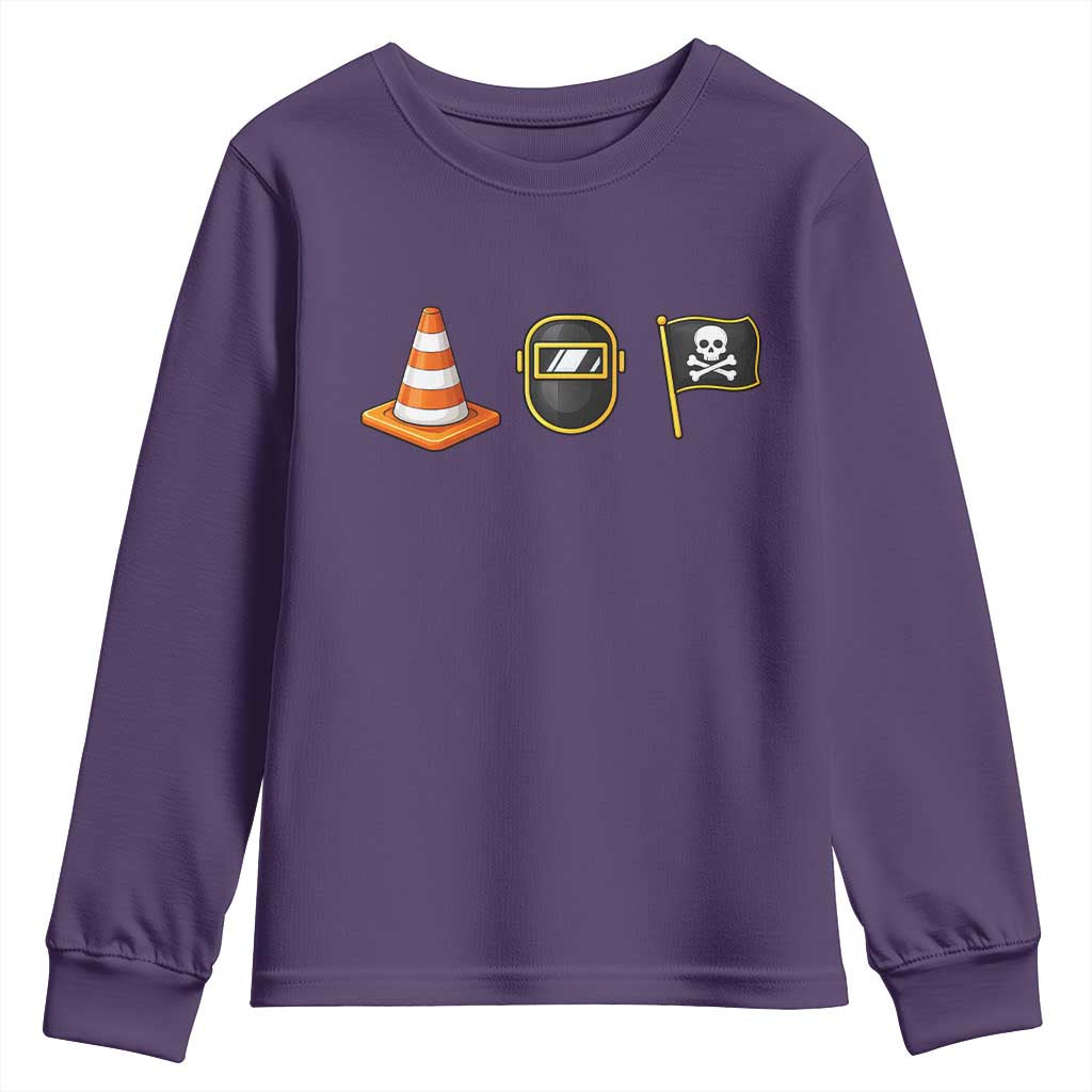 Pittsburgh Victory Icons Rebus Graphic IYKYK Meme Youth Sweatshirt Hoist The Cone Welding Mask Jolly Roger Flag