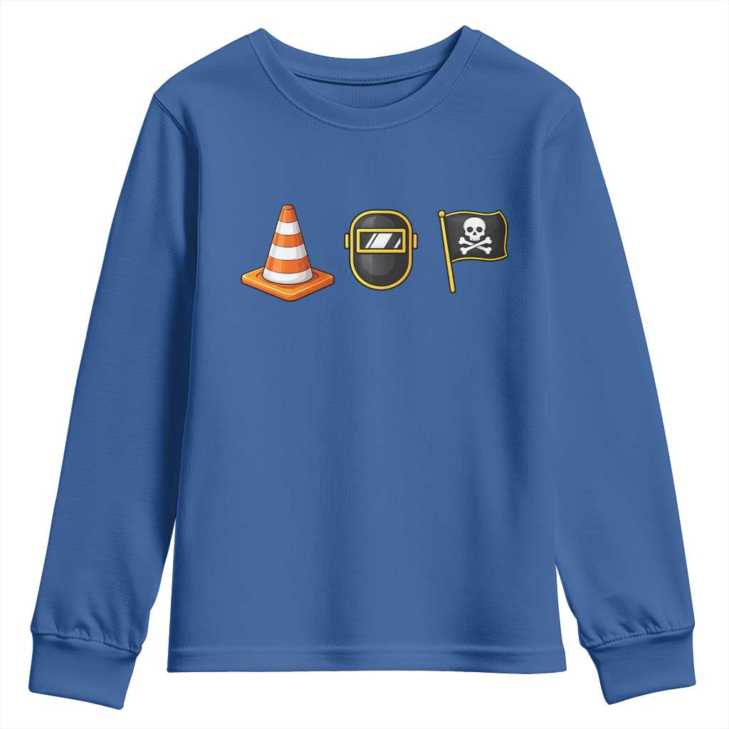 Pittsburgh Victory Icons Rebus Graphic IYKYK Meme Youth Sweatshirt Hoist The Cone Welding Mask Jolly Roger Flag