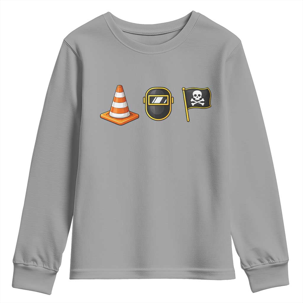 Pittsburgh Victory Icons Rebus Graphic IYKYK Meme Youth Sweatshirt Hoist The Cone Welding Mask Jolly Roger Flag