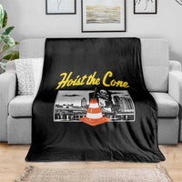 Pittsburgh Skyline Victory Hoist The Cone Meme Throw Blanket Funny Sports Fan Celebration