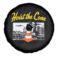 Pittsburgh Skyline Victory Hoist The Cone Meme Spare Tire Cover Funny Sports Fan Celebration