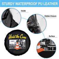 Pittsburgh Skyline Victory Hoist The Cone Meme Spare Tire Cover Funny Sports Fan Celebration