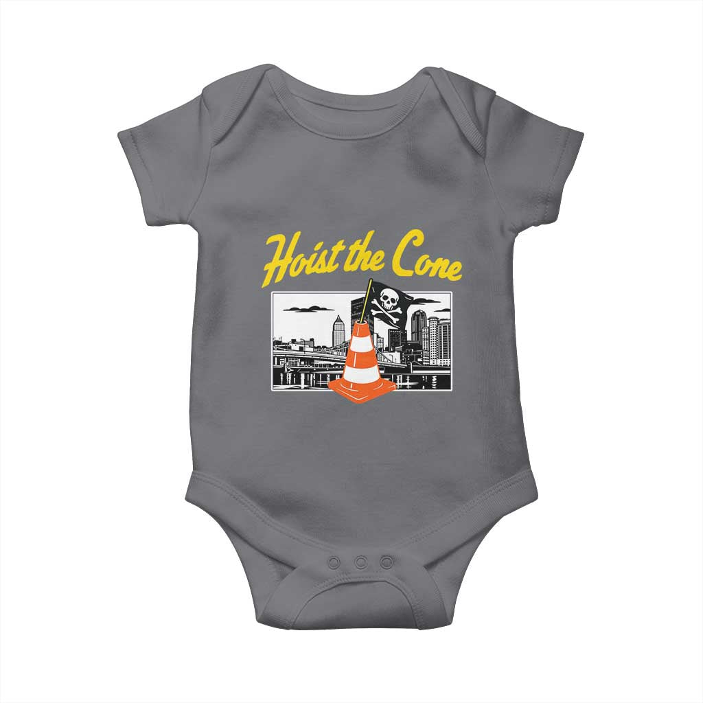 Pittsburgh Skyline Victory Hoist The Cone Meme Baby Onesie Funny Sports Fan Celebration