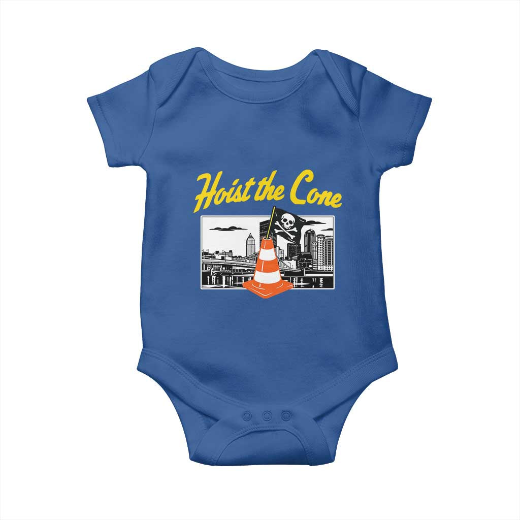 Pittsburgh Skyline Victory Hoist The Cone Meme Baby Onesie Funny Sports Fan Celebration