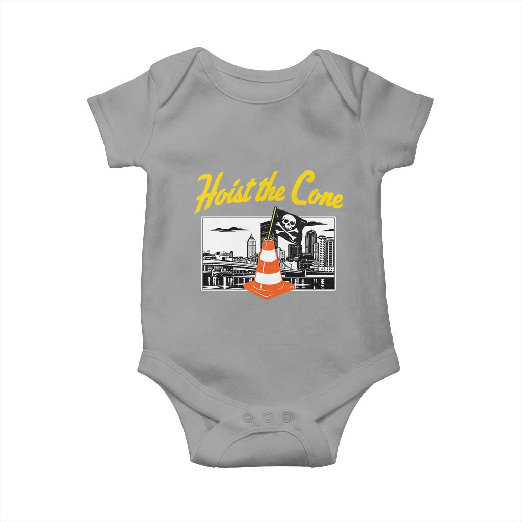 Pittsburgh Skyline Victory Hoist The Cone Meme Baby Onesie Funny Sports Fan Celebration