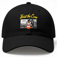 Pittsburgh Skyline Victory Hoist The Cone Meme Baseball Cap Funny Sports Fan Celebration