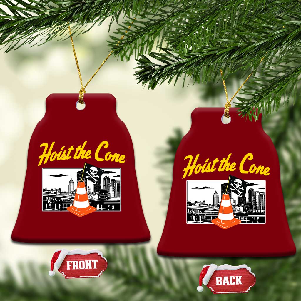 Pittsburgh Skyline Victory Hoist The Cone Meme Ceramic Ornament Funny Sports Fan Celebration