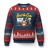 Pittsburgh Skyline Victory Hoist The Cone Meme Ugly Christmas Sweater Funny Sports Fan Celebration