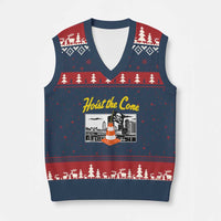 Pittsburgh Skyline Victory Hoist The Cone Meme V-Neck Knit Sweater Vest Funny Sports Fan Celebration