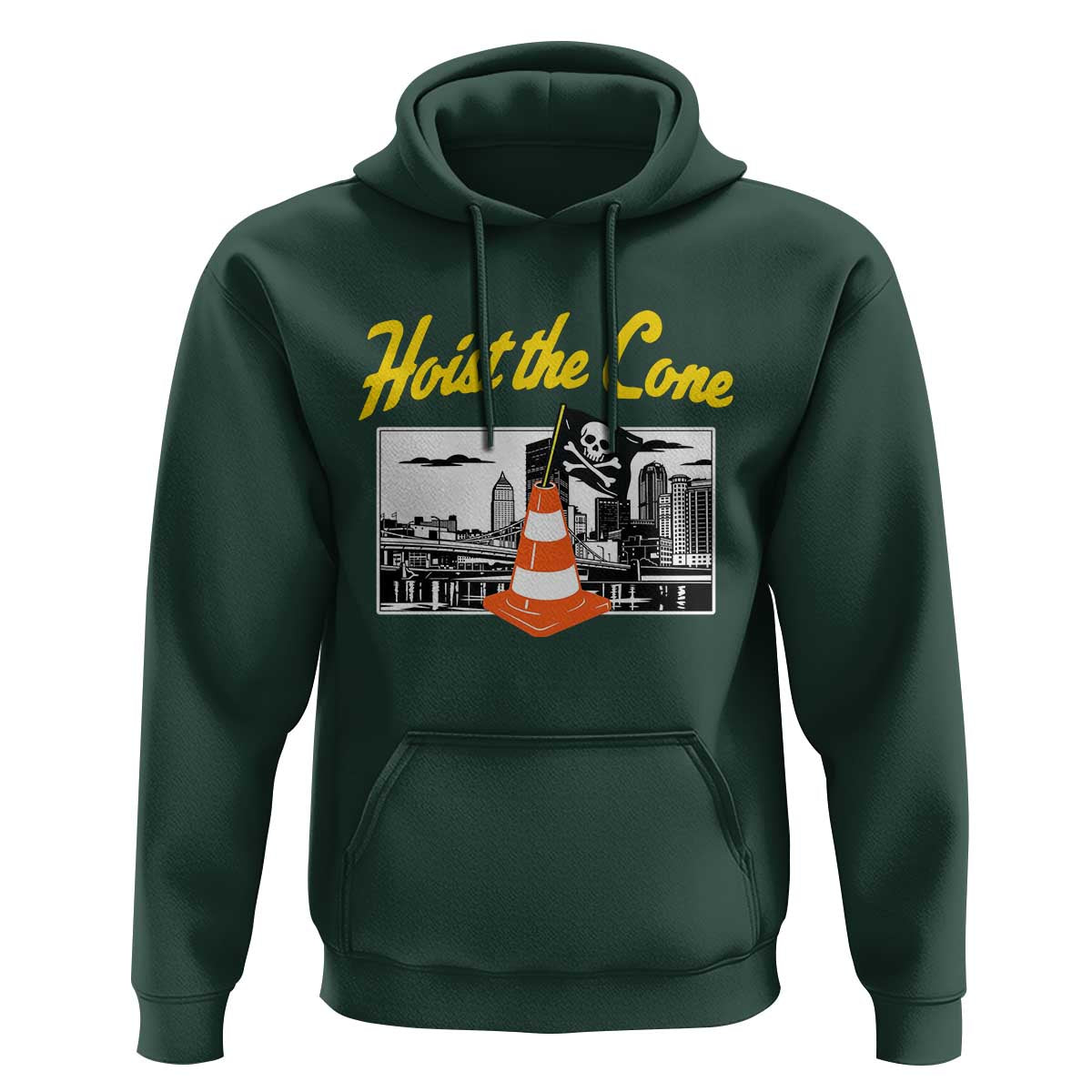 Pittsburgh Skyline Victory Hoist The Cone Meme Hoodie Funny Sports Fan Celebration