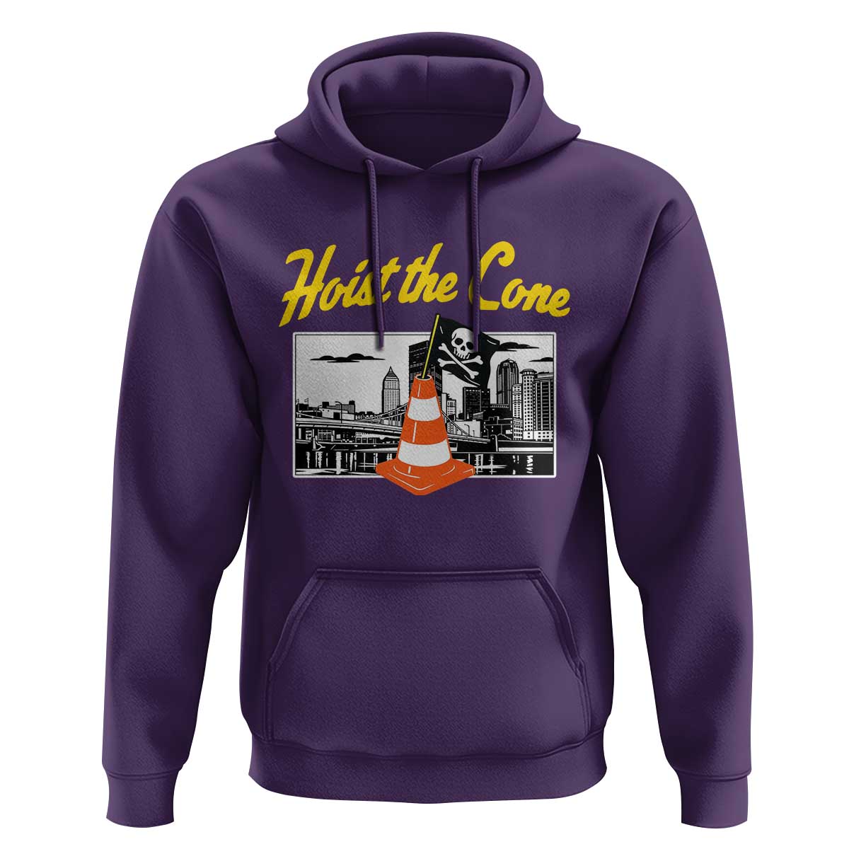 Pittsburgh Skyline Victory Hoist The Cone Meme Hoodie Funny Sports Fan Celebration