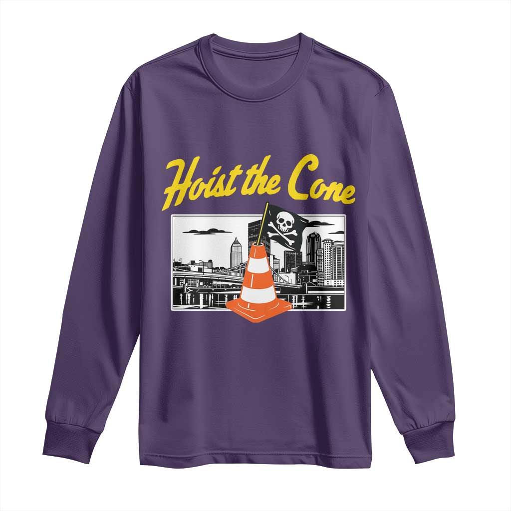 Pittsburgh Skyline Victory Hoist The Cone Meme Long Sleeve Shirt Funny Sports Fan Celebration