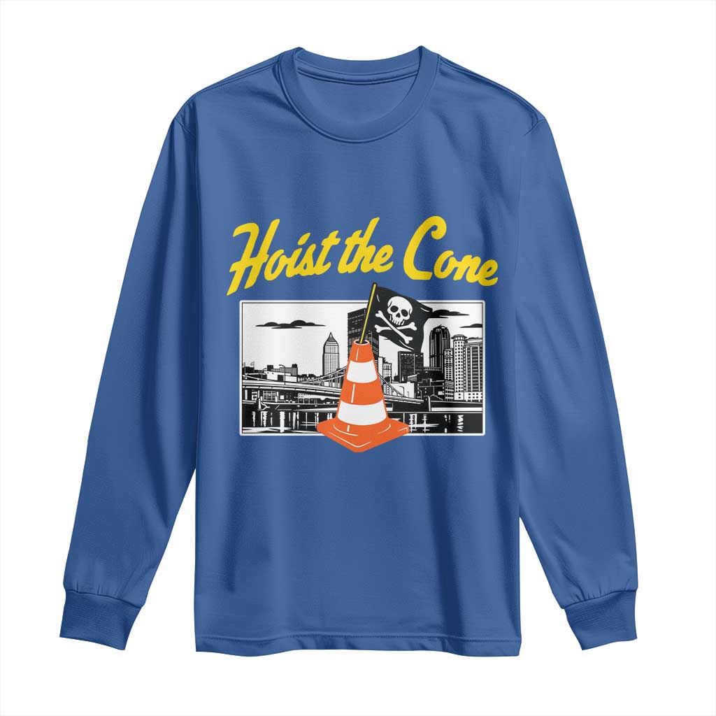 Pittsburgh Skyline Victory Hoist The Cone Meme Long Sleeve Shirt Funny Sports Fan Celebration