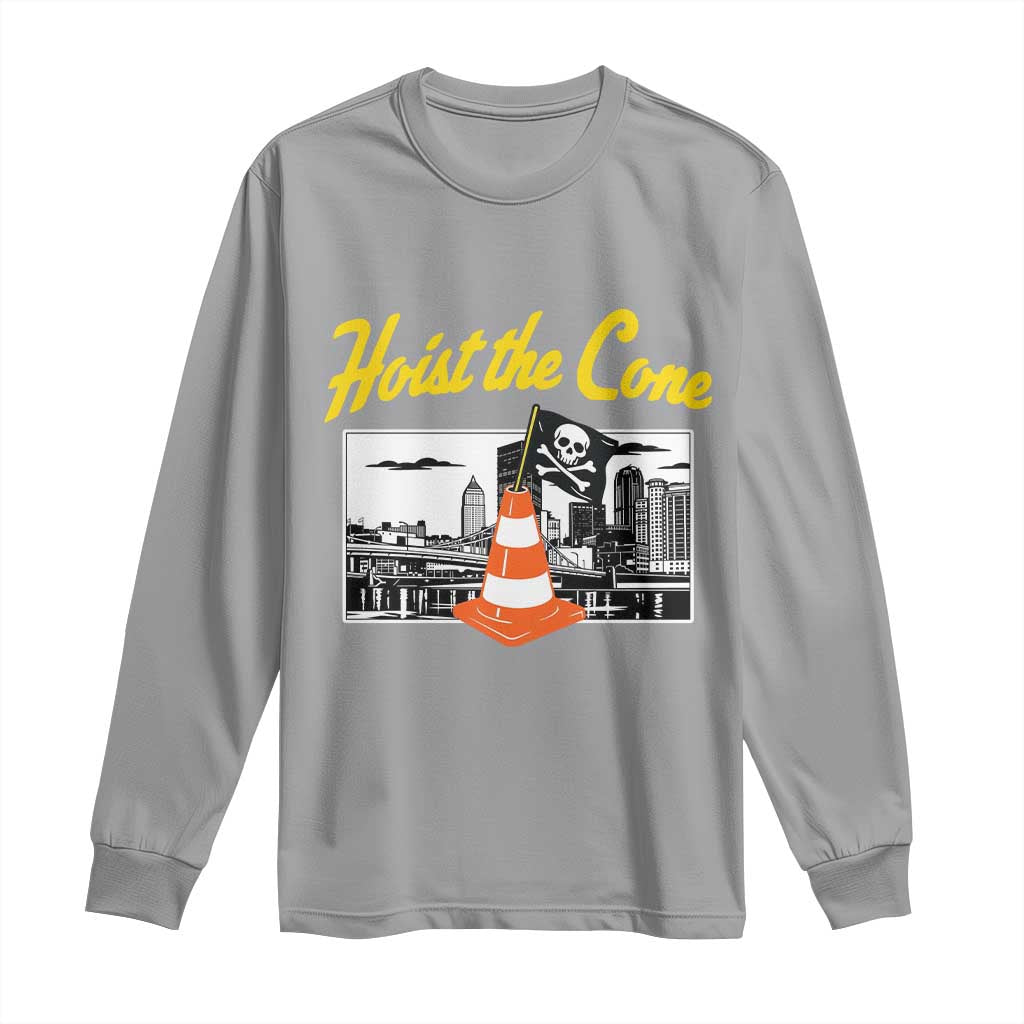 Pittsburgh Skyline Victory Hoist The Cone Meme Long Sleeve Shirt Funny Sports Fan Celebration