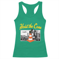 Pittsburgh Skyline Victory Hoist The Cone Meme Racerback Tank Top Funny Sports Fan Celebration