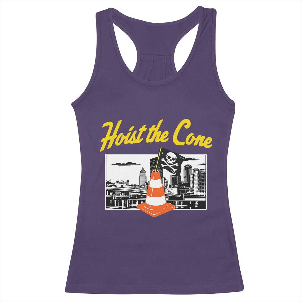 Pittsburgh Skyline Victory Hoist The Cone Meme Racerback Tank Top Funny Sports Fan Celebration