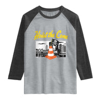 Pittsburgh Skyline Victory Hoist The Cone Meme Raglan Shirt Funny Sports Fan Celebration
