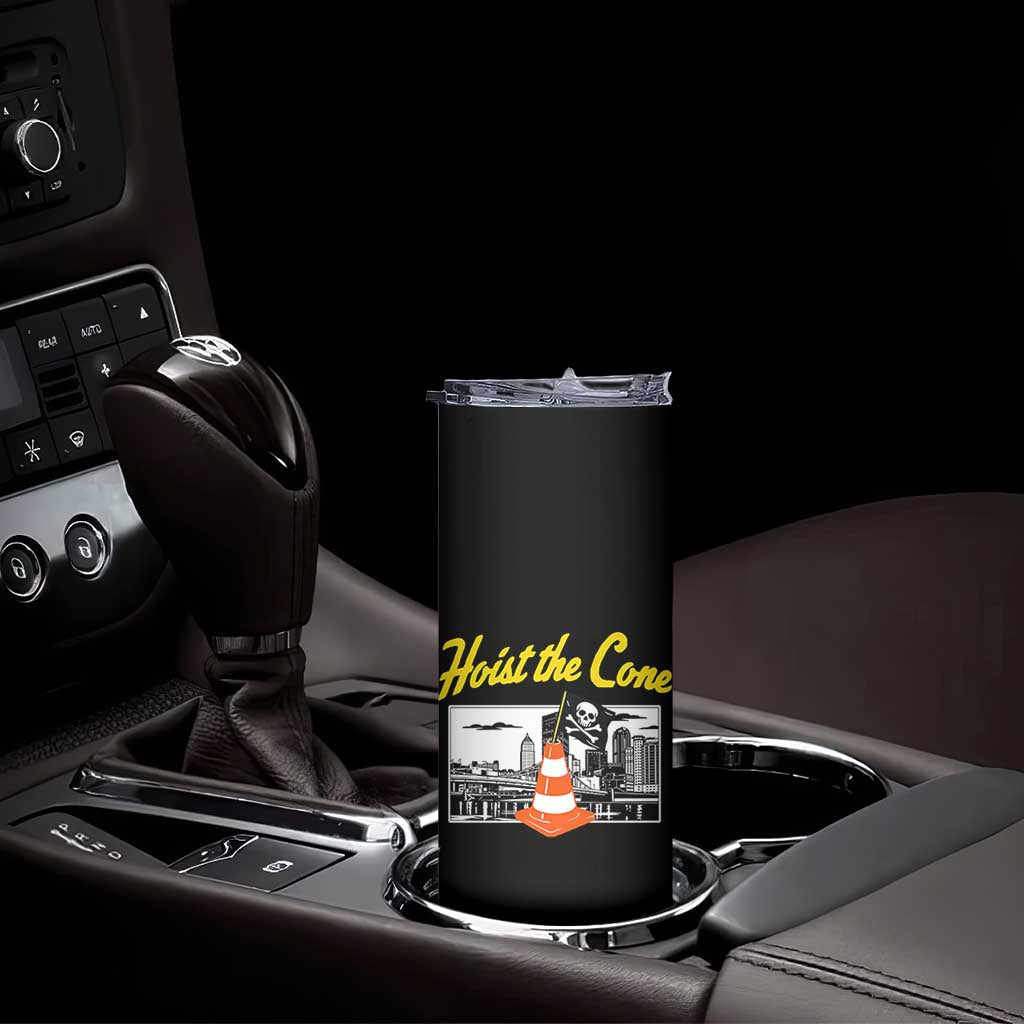 Pittsburgh Skyline Victory Hoist The Cone Meme Skinny Tumbler Funny Sports Fan Celebration