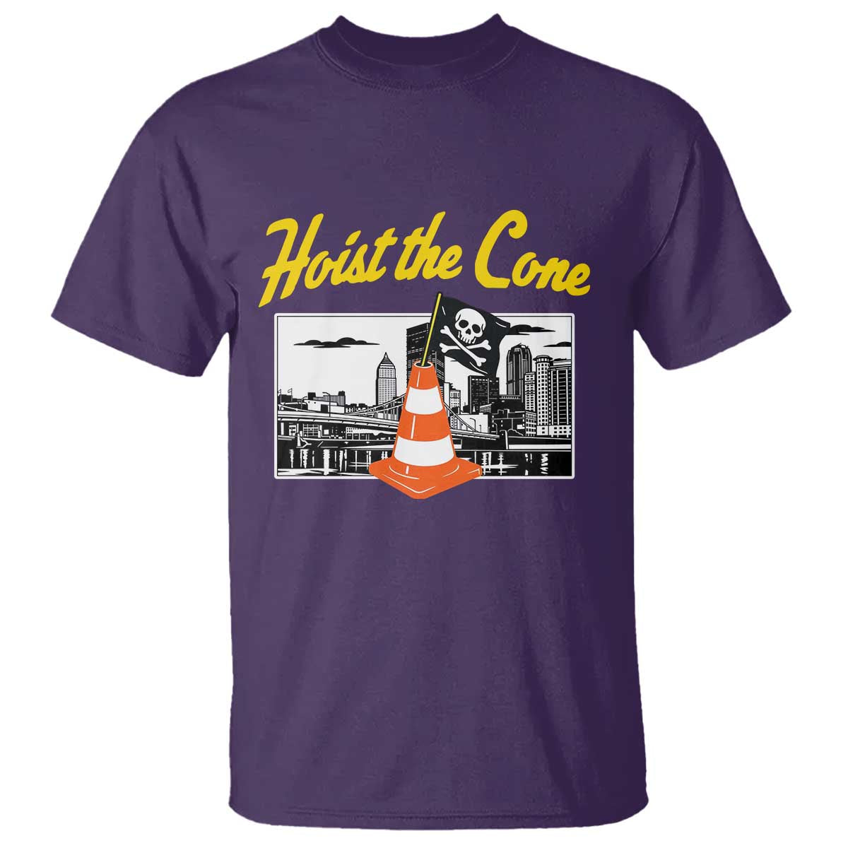 Pittsburgh Skyline Victory Hoist The Cone Meme T Shirt Funny Sports Fan Celebration