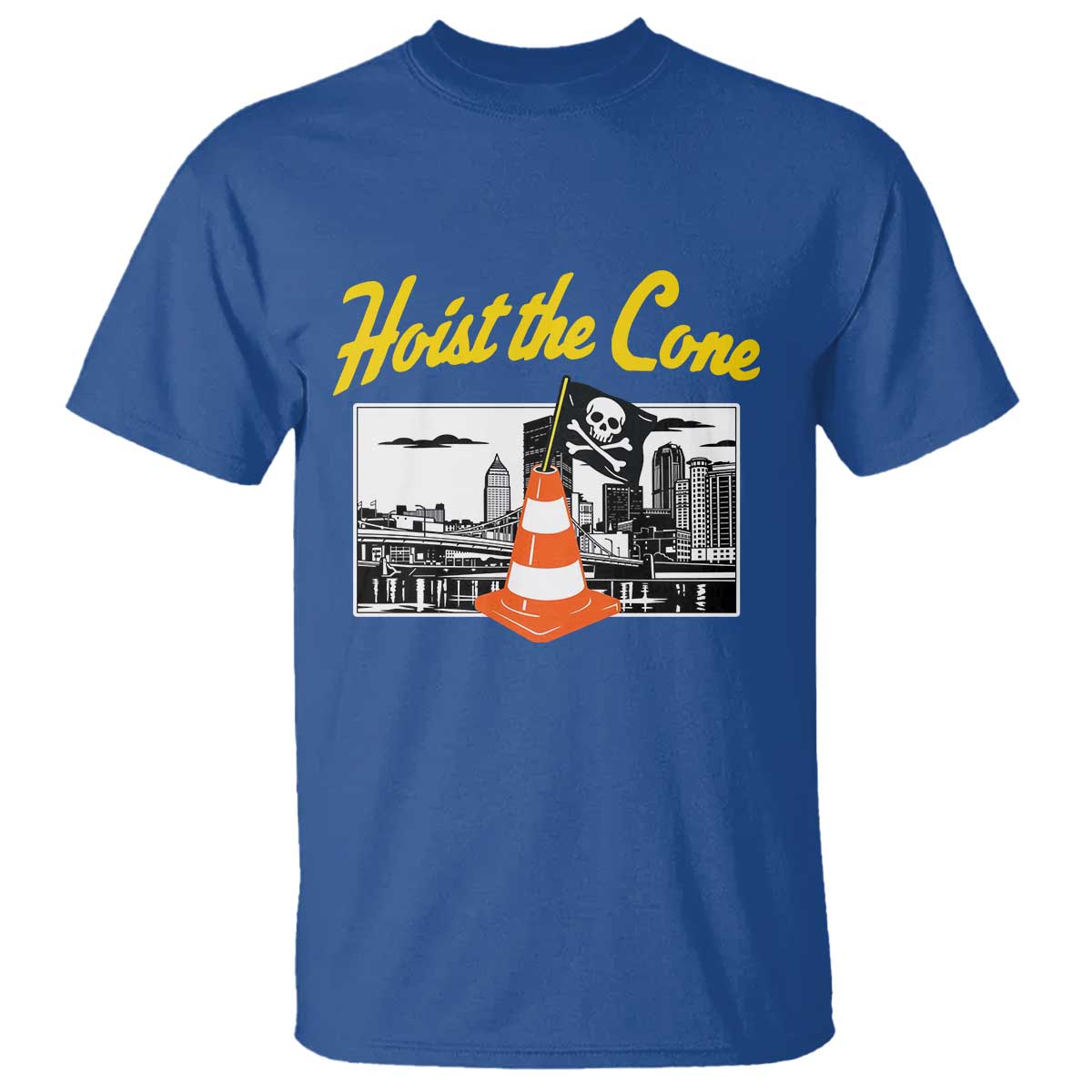 Pittsburgh Skyline Victory Hoist The Cone Meme T Shirt Funny Sports Fan Celebration