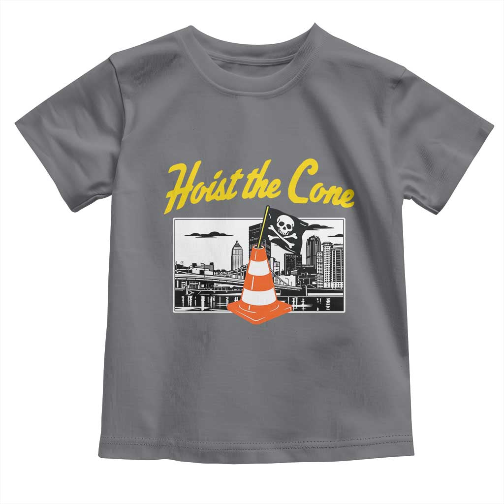 Pittsburgh Skyline Victory Hoist The Cone Meme Toddler T Shirt Funny Sports Fan Celebration