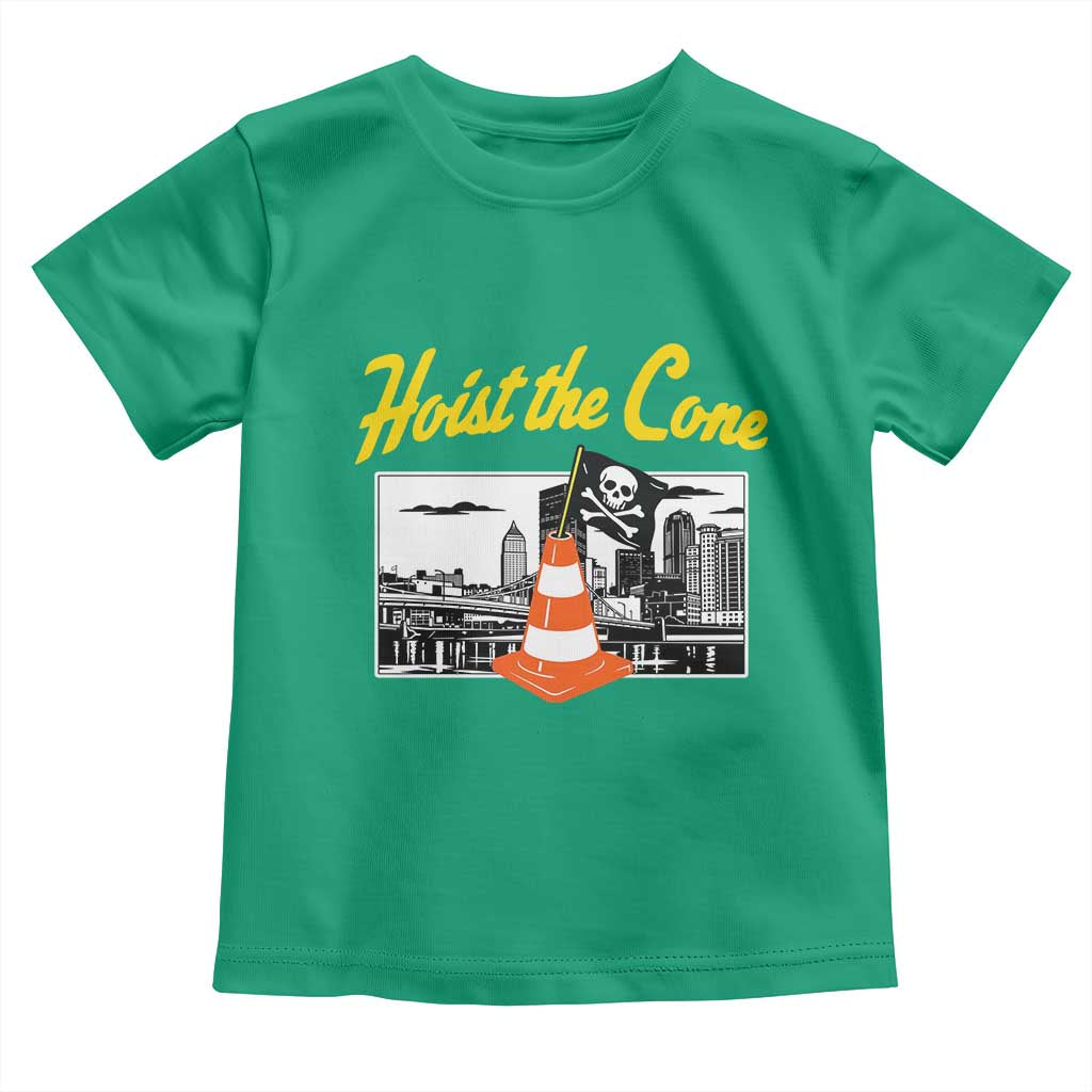 Pittsburgh Skyline Victory Hoist The Cone Meme Toddler T Shirt Funny Sports Fan Celebration