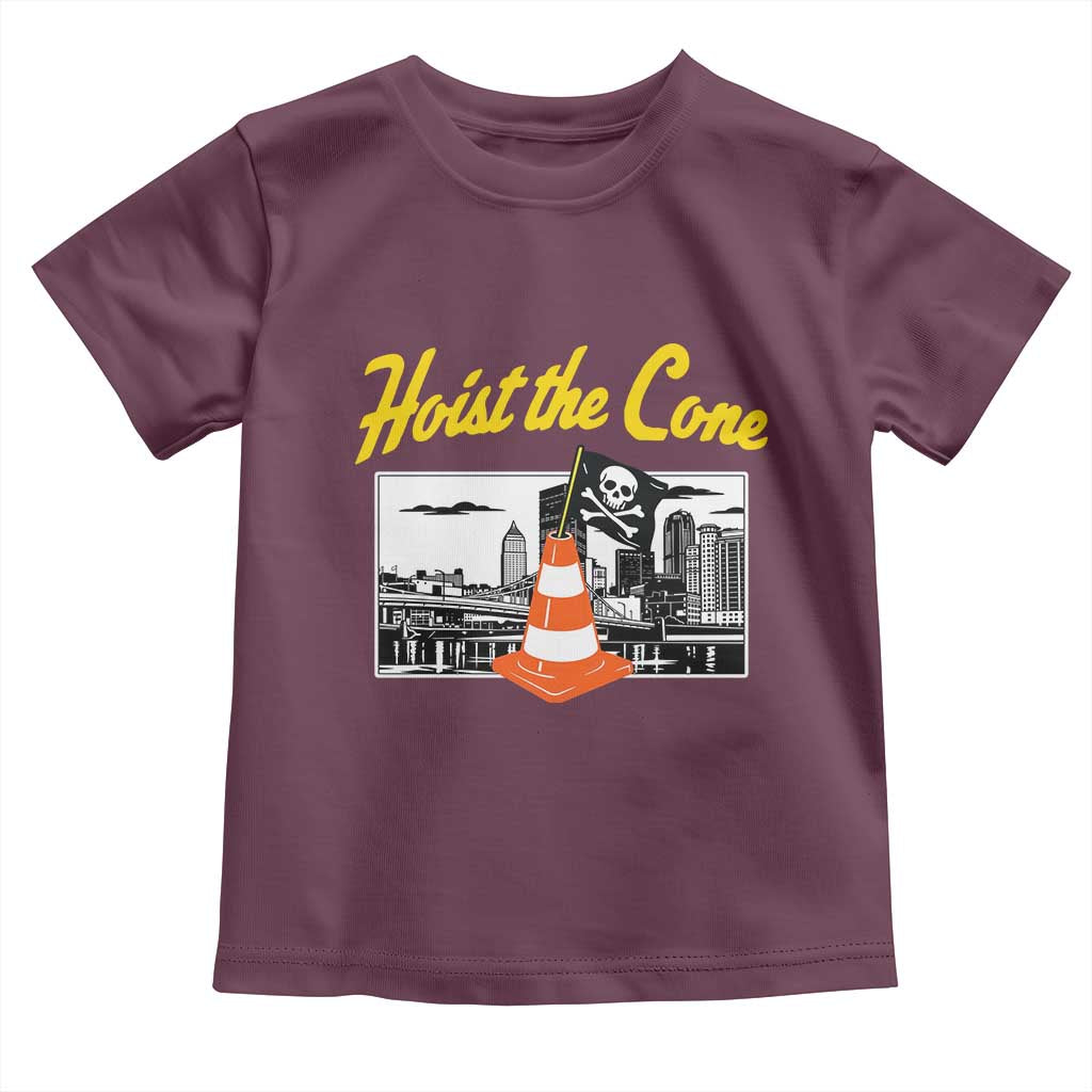 Pittsburgh Skyline Victory Hoist The Cone Meme Toddler T Shirt Funny Sports Fan Celebration