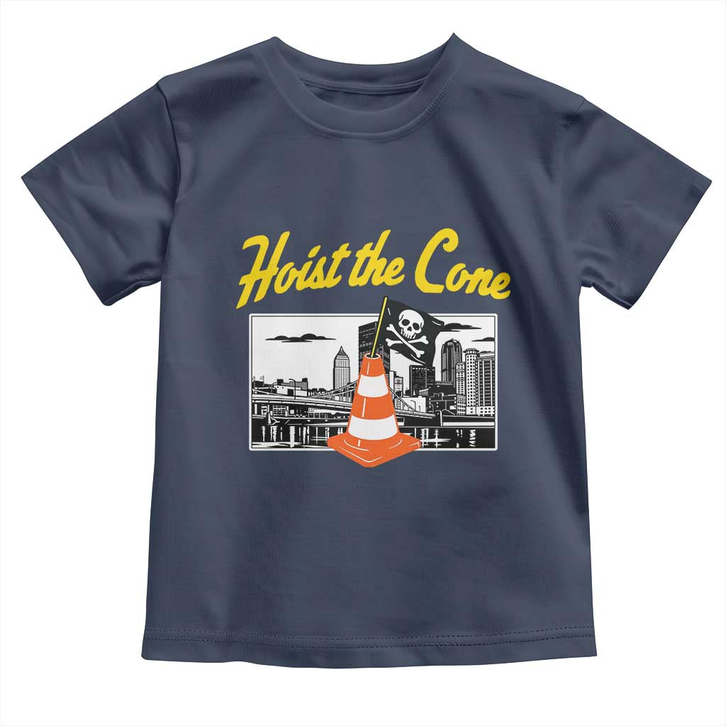 Pittsburgh Skyline Victory Hoist The Cone Meme Toddler T Shirt Funny Sports Fan Celebration