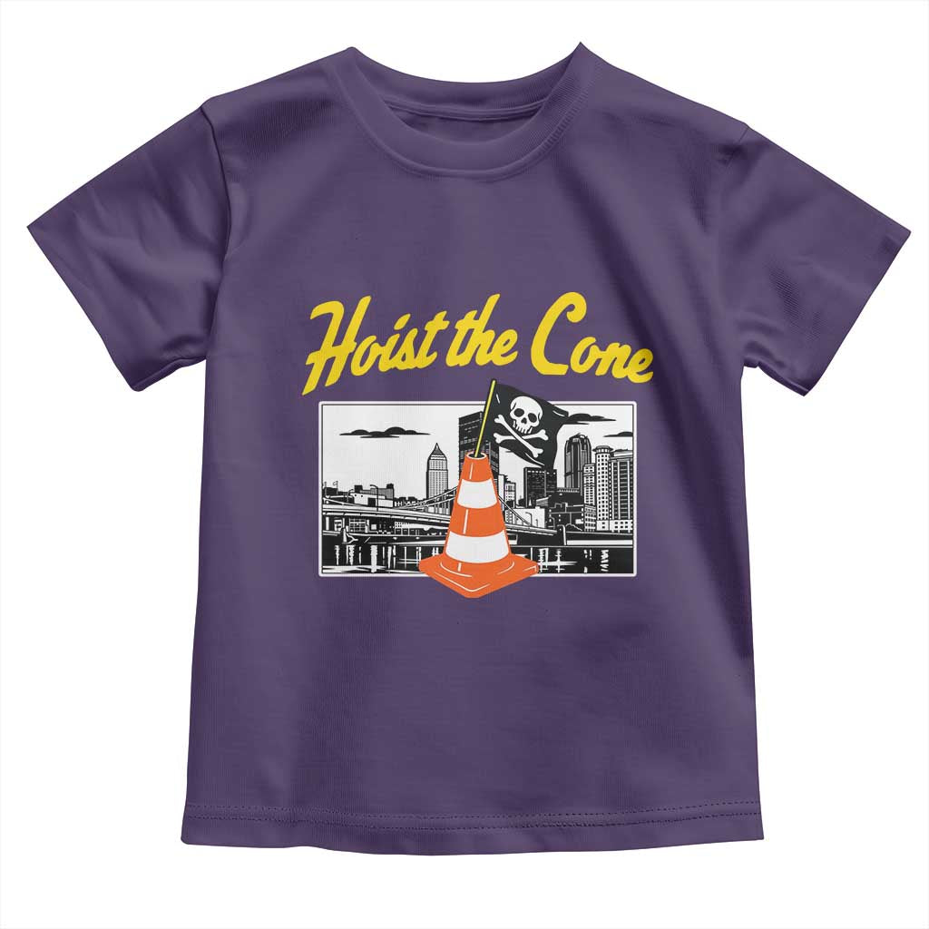 Pittsburgh Skyline Victory Hoist The Cone Meme Toddler T Shirt Funny Sports Fan Celebration