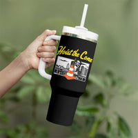 Pittsburgh Skyline Victory Hoist The Cone Meme Tumbler With Handle Funny Sports Fan Celebration