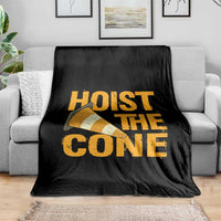 Vintage Hoist The Cone Distressed Graphic Throw Blanket Funny Sports Meme Baseball Fan Victory Celebration