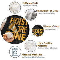 Vintage Hoist The Cone Distressed Graphic Throw Blanket Funny Sports Meme Baseball Fan Victory Celebration