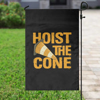 Vintage Hoist The Cone Distressed Graphic Garden Flag Funny Sports Meme Baseball Fan Victory Celebration