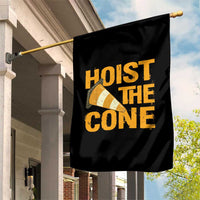 Vintage Hoist The Cone Distressed Graphic Garden Flag Funny Sports Meme Baseball Fan Victory Celebration
