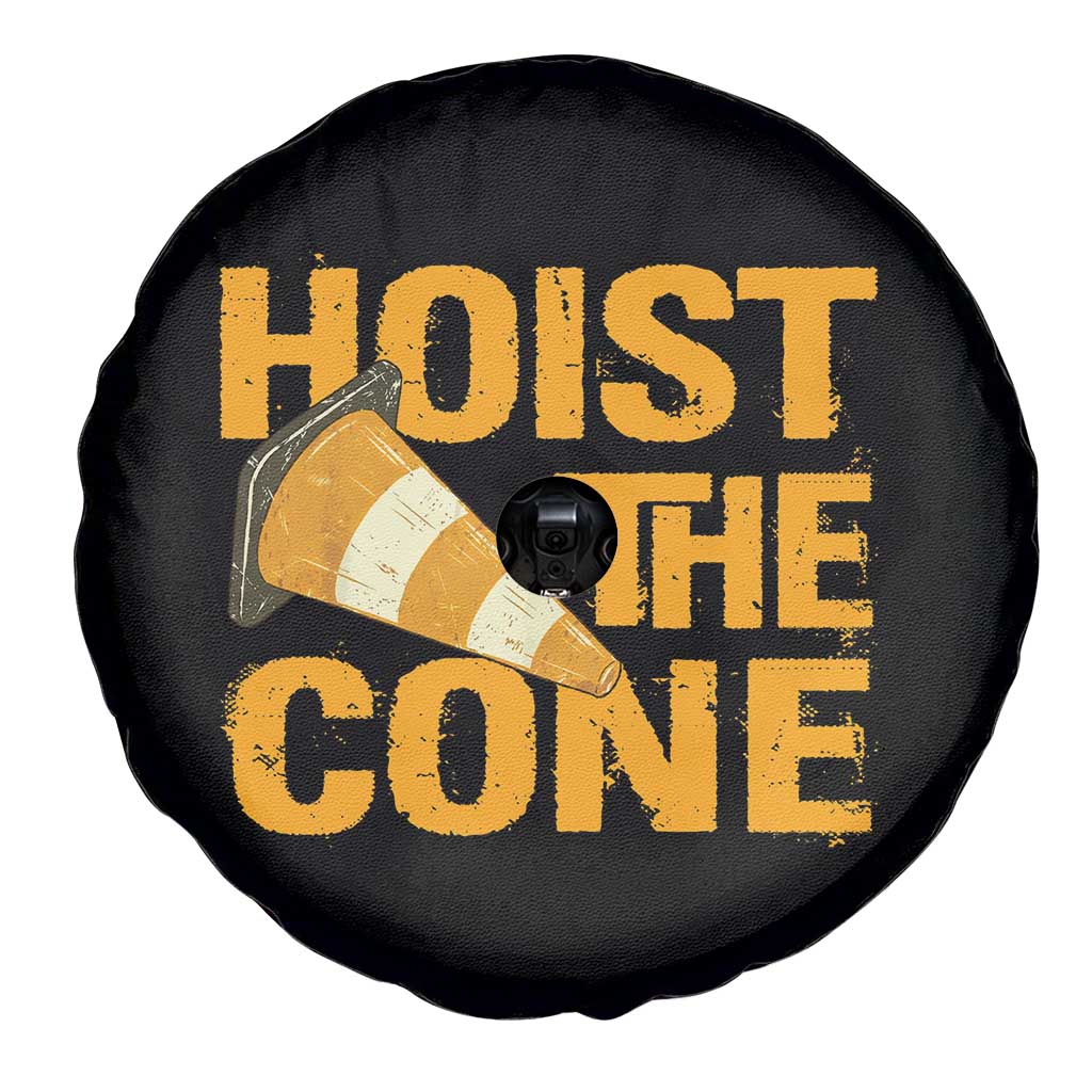 Vintage Hoist The Cone Distressed Graphic Spare Tire Cover Funny Sports Meme Baseball Fan Victory Celebration
